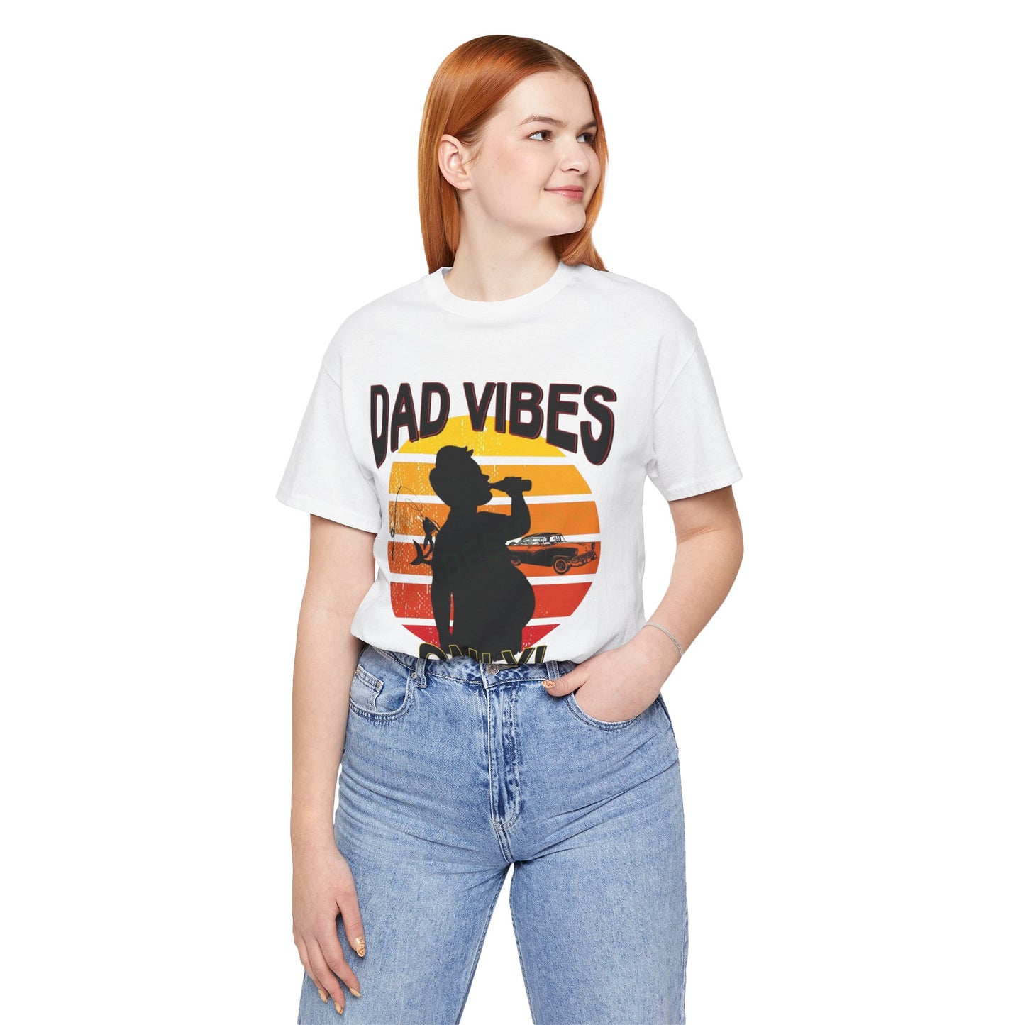 Dad Vibes Only Unisex Tee, Fun Casual T-Shirt for Dads, Perfect Gift for Father's Day, Summer Barbecue, Weekend Outing