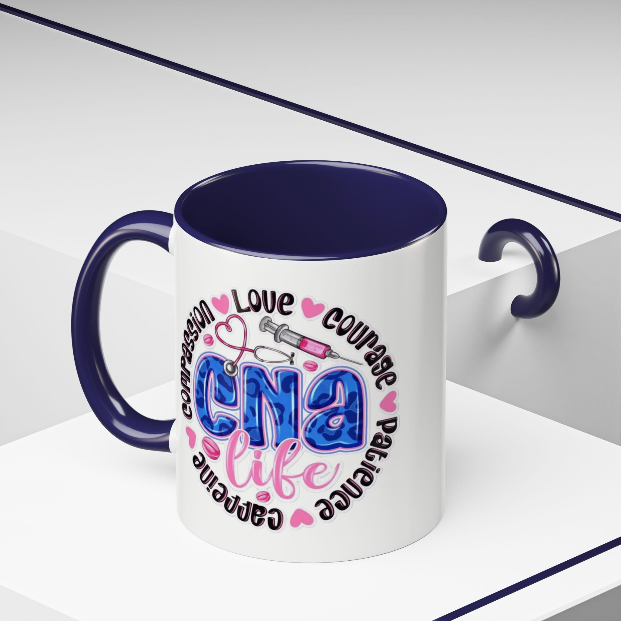 CNA Life Coffee Mug — Compassion, Courage & Patience Accent Mug (11/15oz) Medical Christmas Mug