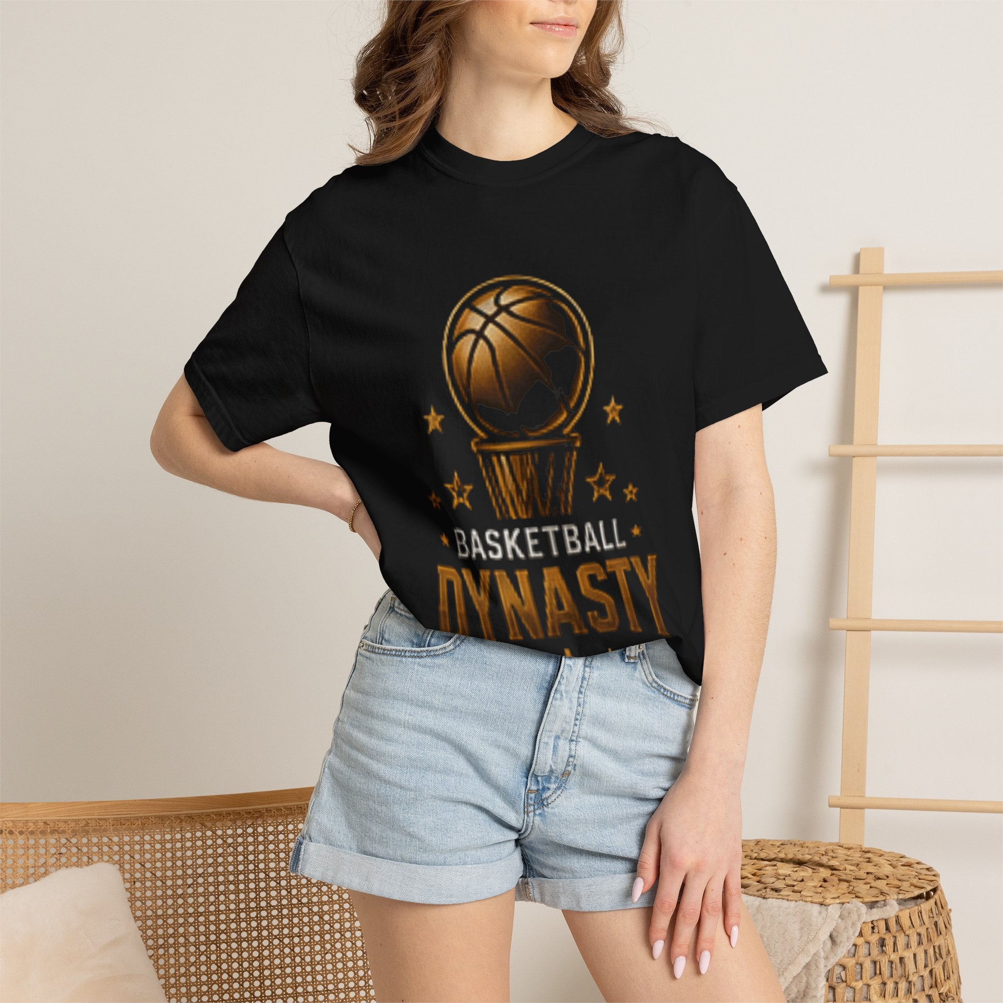 Basketball Dynasty T-Shirt — Vintage Gold Hoop Graphic