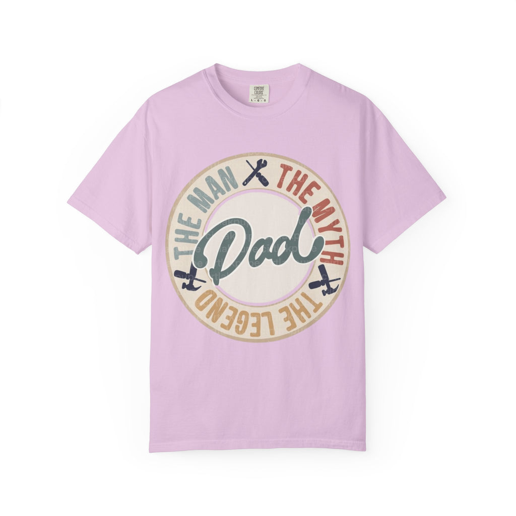 Dad Retro Badge T-Shirt — “Dad: The Man, The Myth, The Legend” Father’s Day Tee