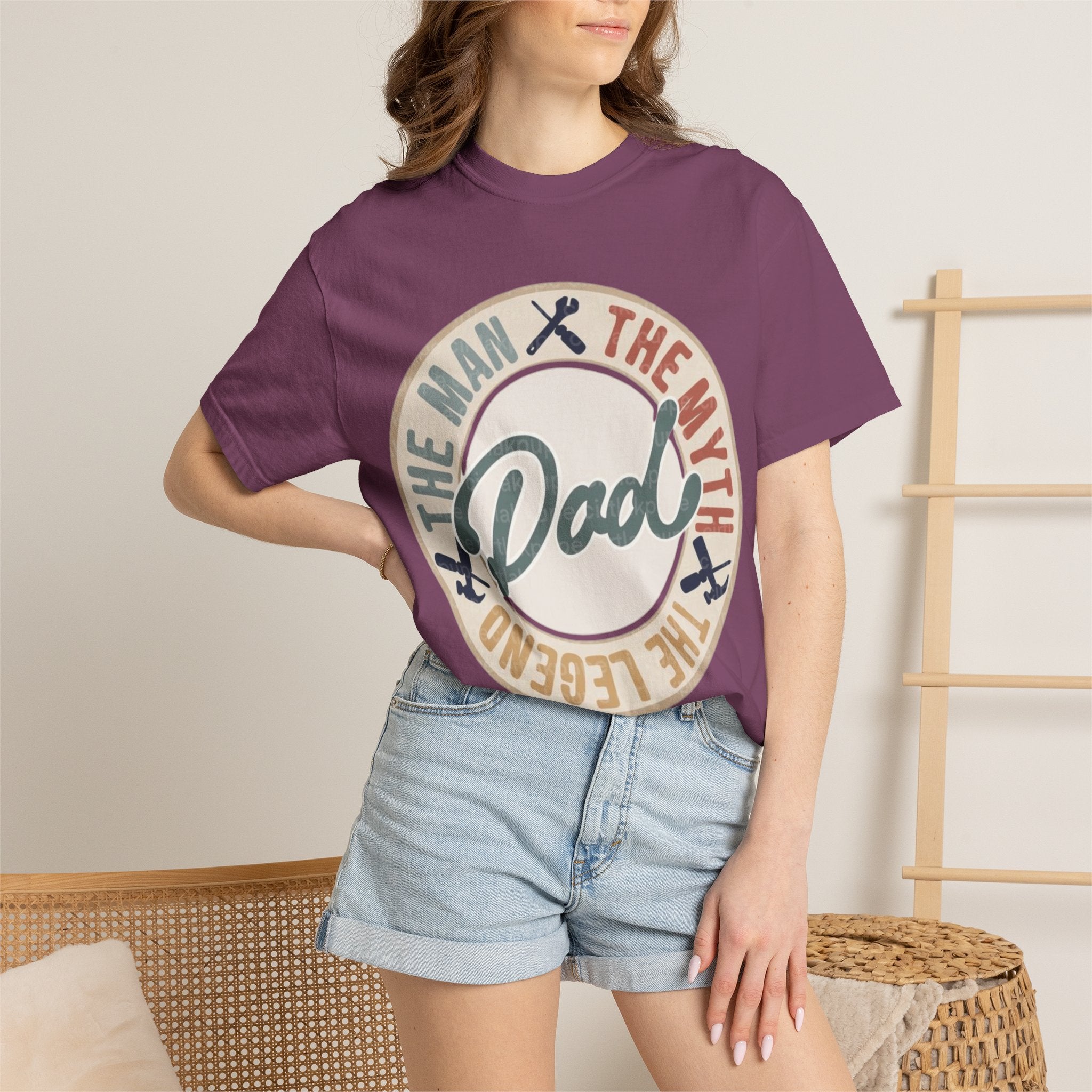 Dad Retro Badge T-Shirt — “Dad: The Man, The Myth, The Legend” Father’s Day Tee
