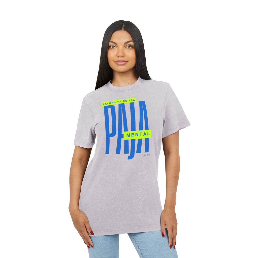 Orgullo puertorriqueño Acid Washed Tee  Bold "Paja Mental" Graphic Streetwear