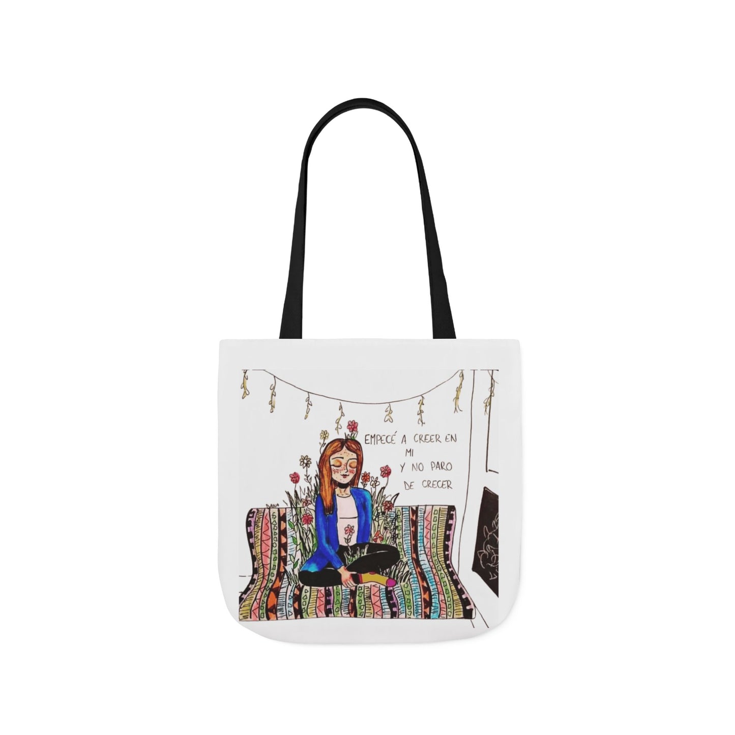 Lleva inspiración contigo a donde vayas Bohemian Style Canvas Tote Bag, Inspirational Art, Ideal for Gifts, Eco-Friendly Shopping, Beach Days, Travel Adventures