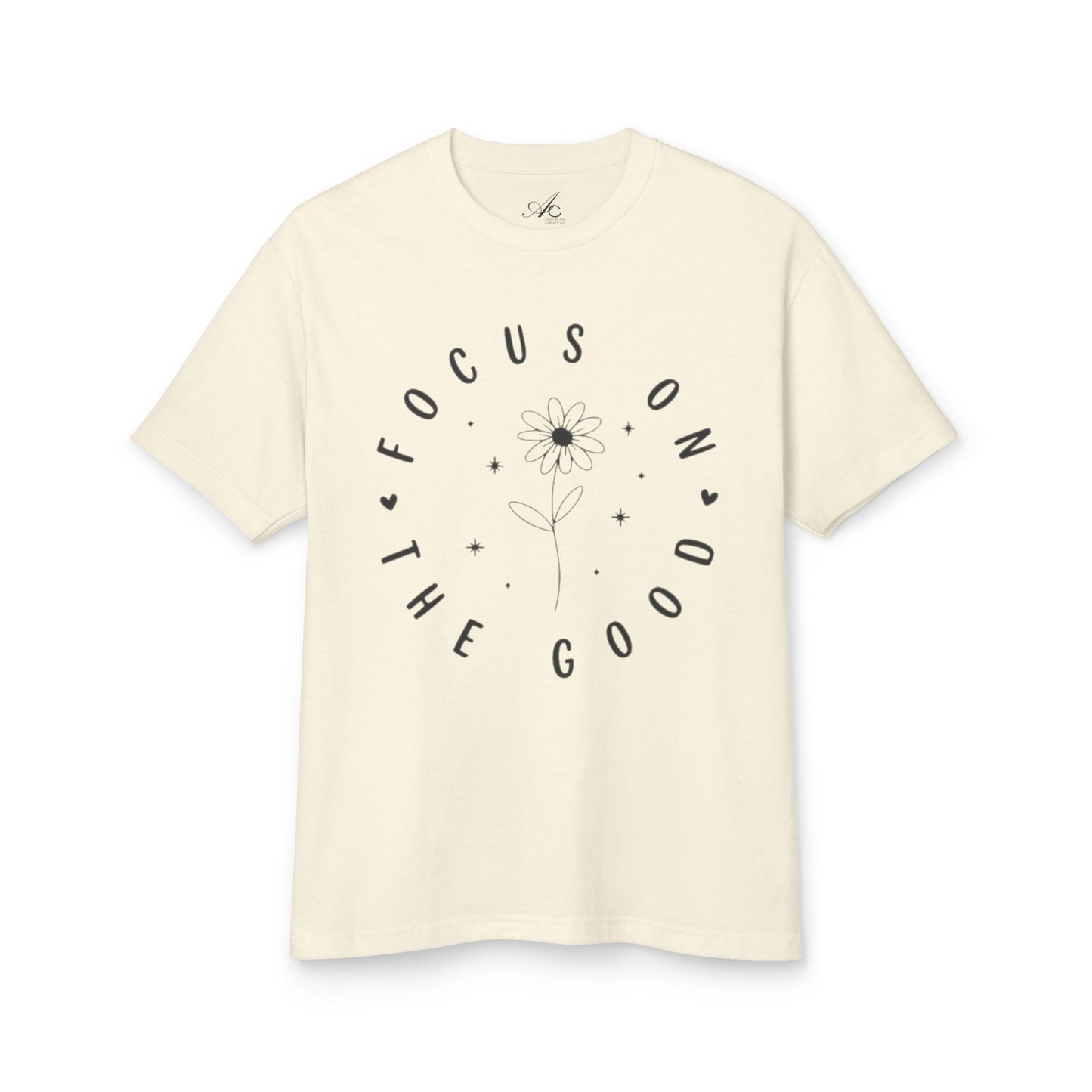 Focus on the Good Tee Positive Message Floral Graphic TShirt