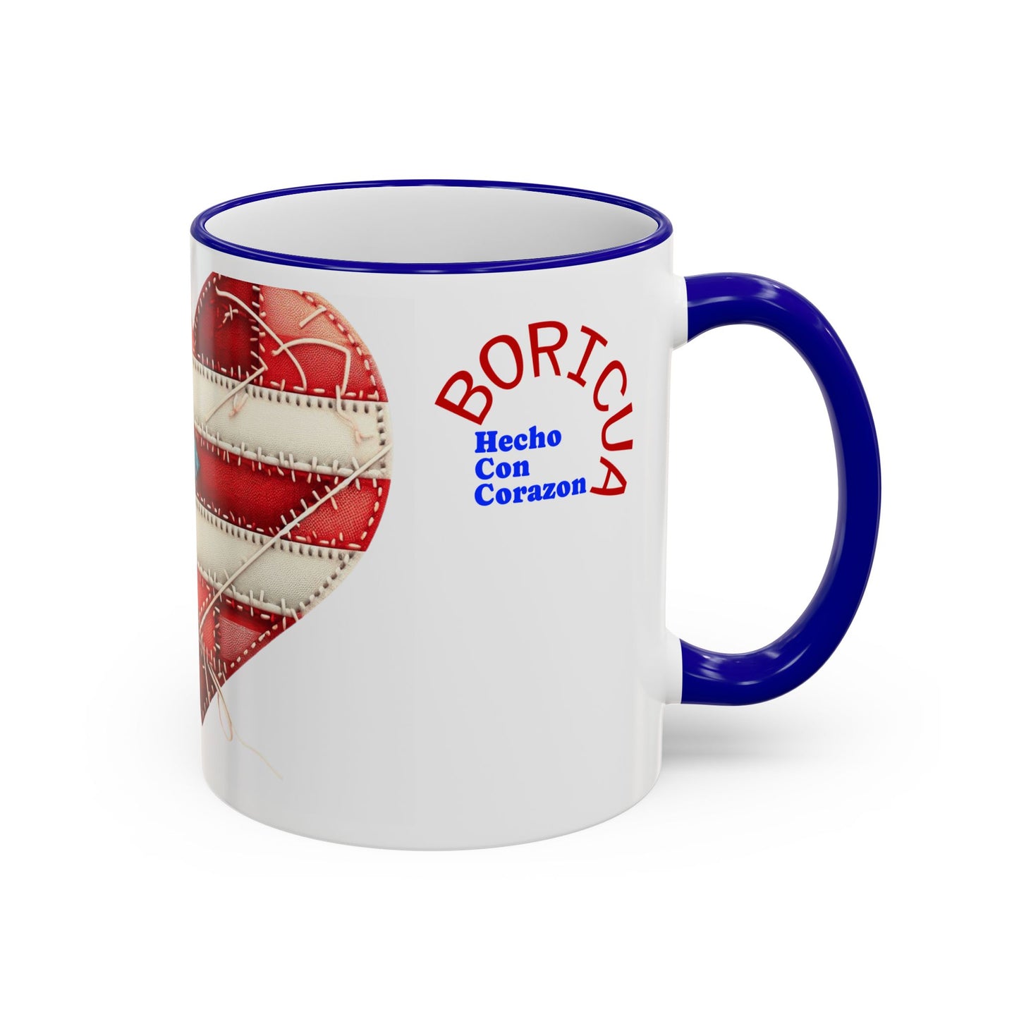 Puerto Rico Flag Heart Accent Rim Mug — Patriotic Coffee Cup (11oz/15oz)