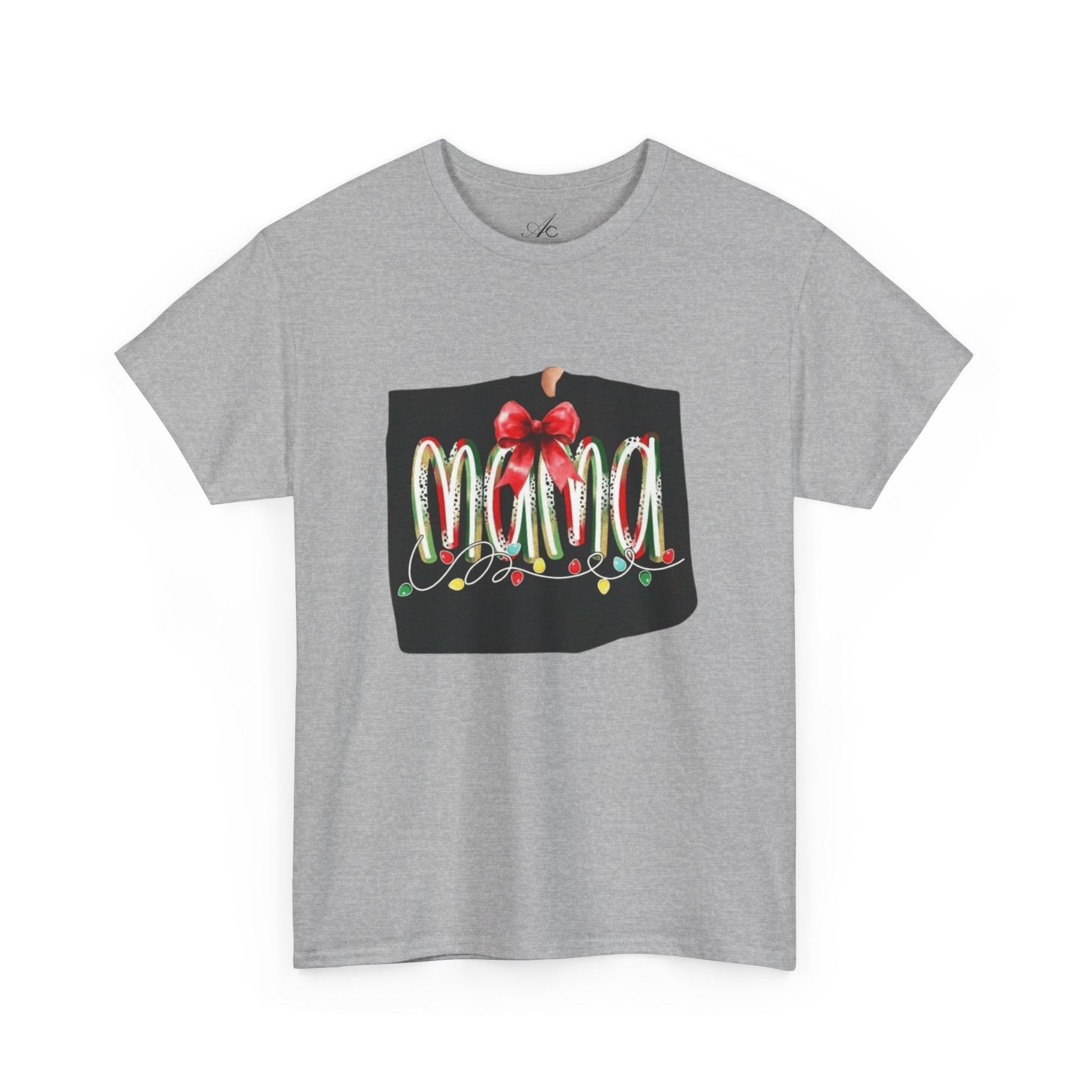 Festive Mama Tee, Cozy Holiday Shirt, Gift for Mom, Christmas T-Shirt, Unisex Cotton Tee