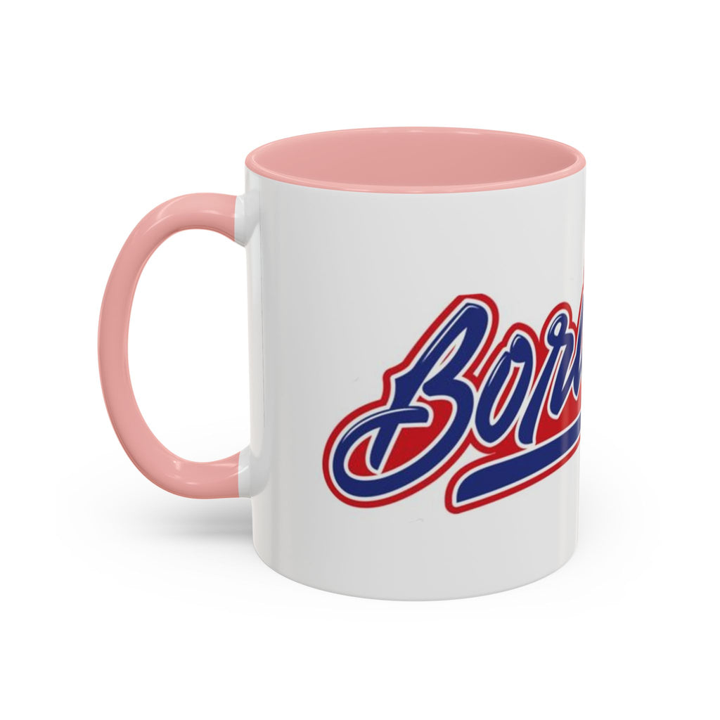 Puerto Rico Script Accent Coffee Mug — Retro Red & Blue 'Boricua' Design (11/15oz)