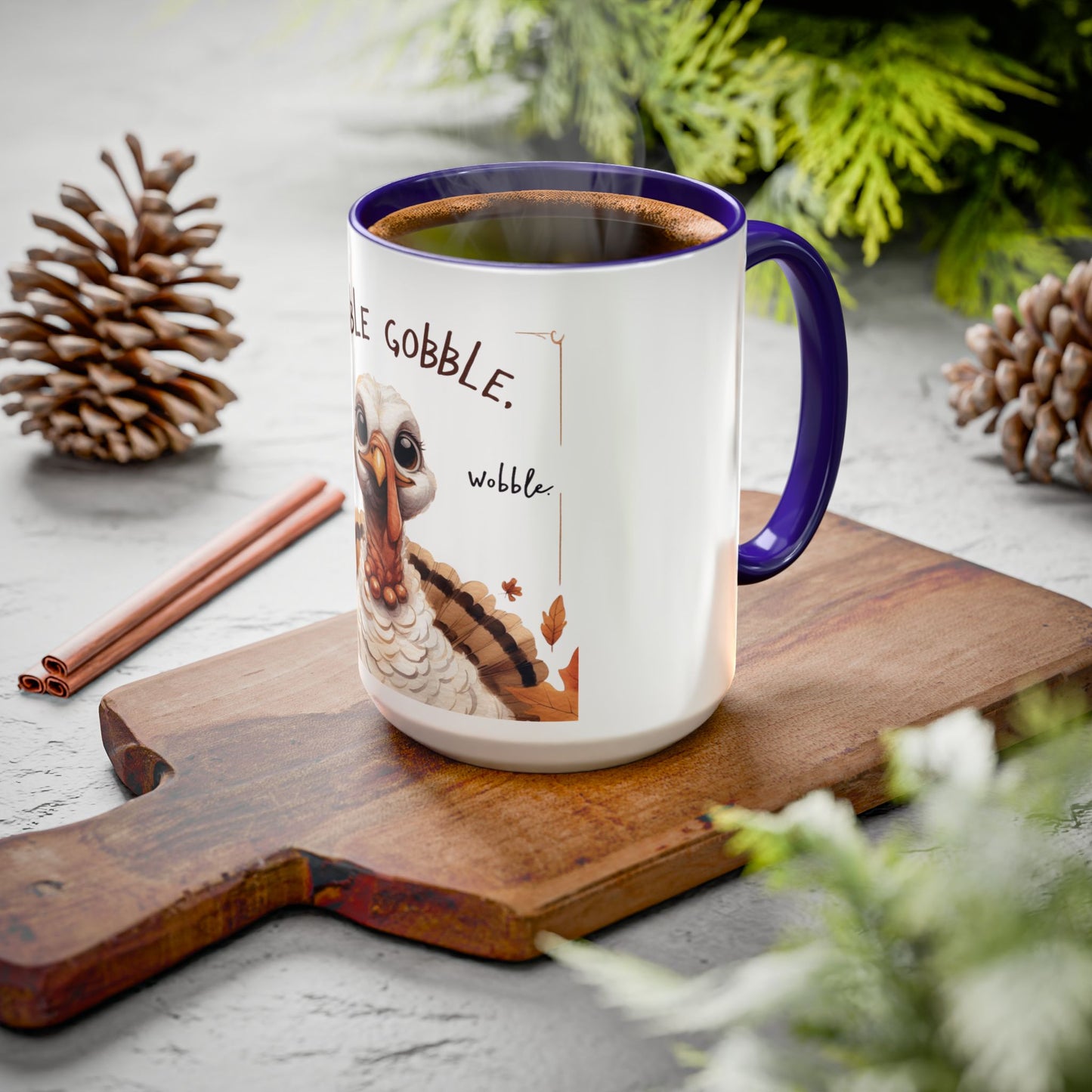 Mix cozy, aesthetic, and autumn-inspired sayings 🍁 Whimsical Thanksgiving Mug - Gobble Gobble Design