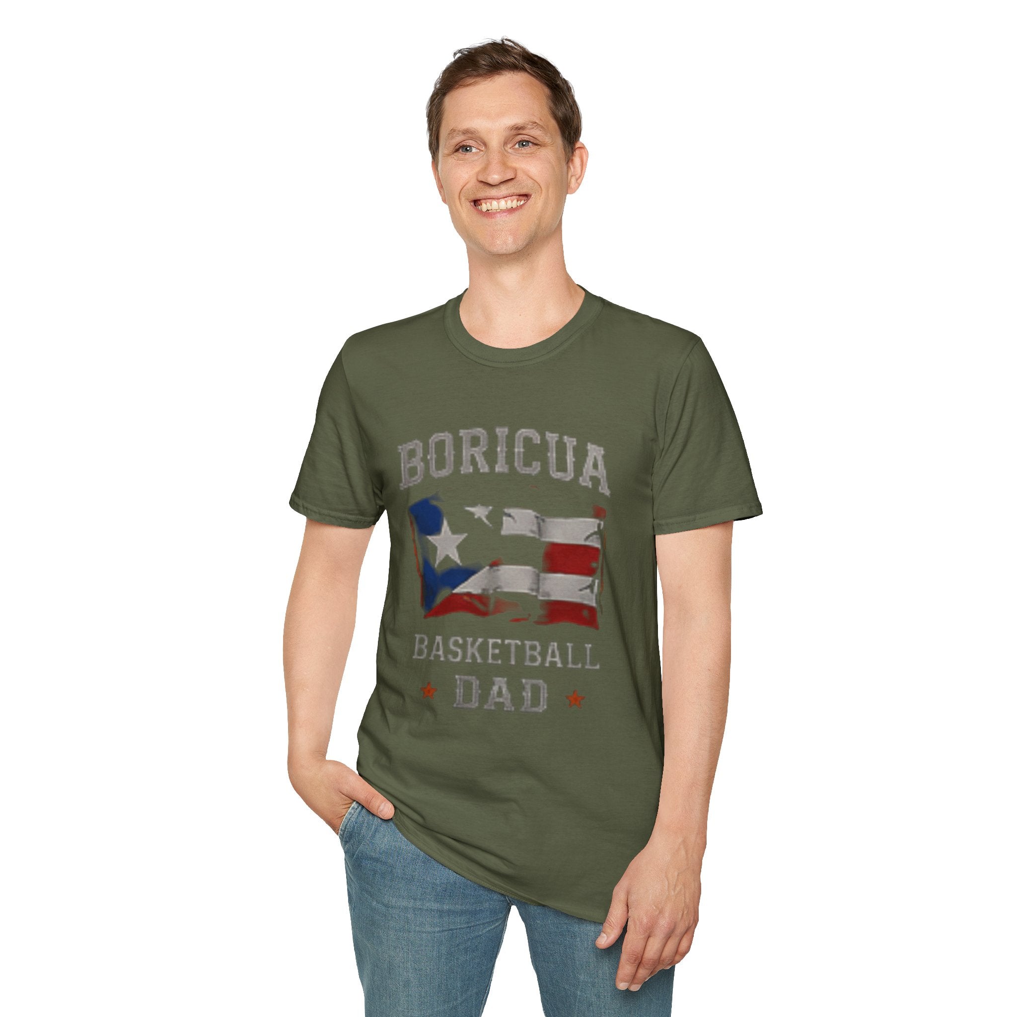 Boricua Basketball Dad T-Shirt — Puerto Rican Flag Pride Tee