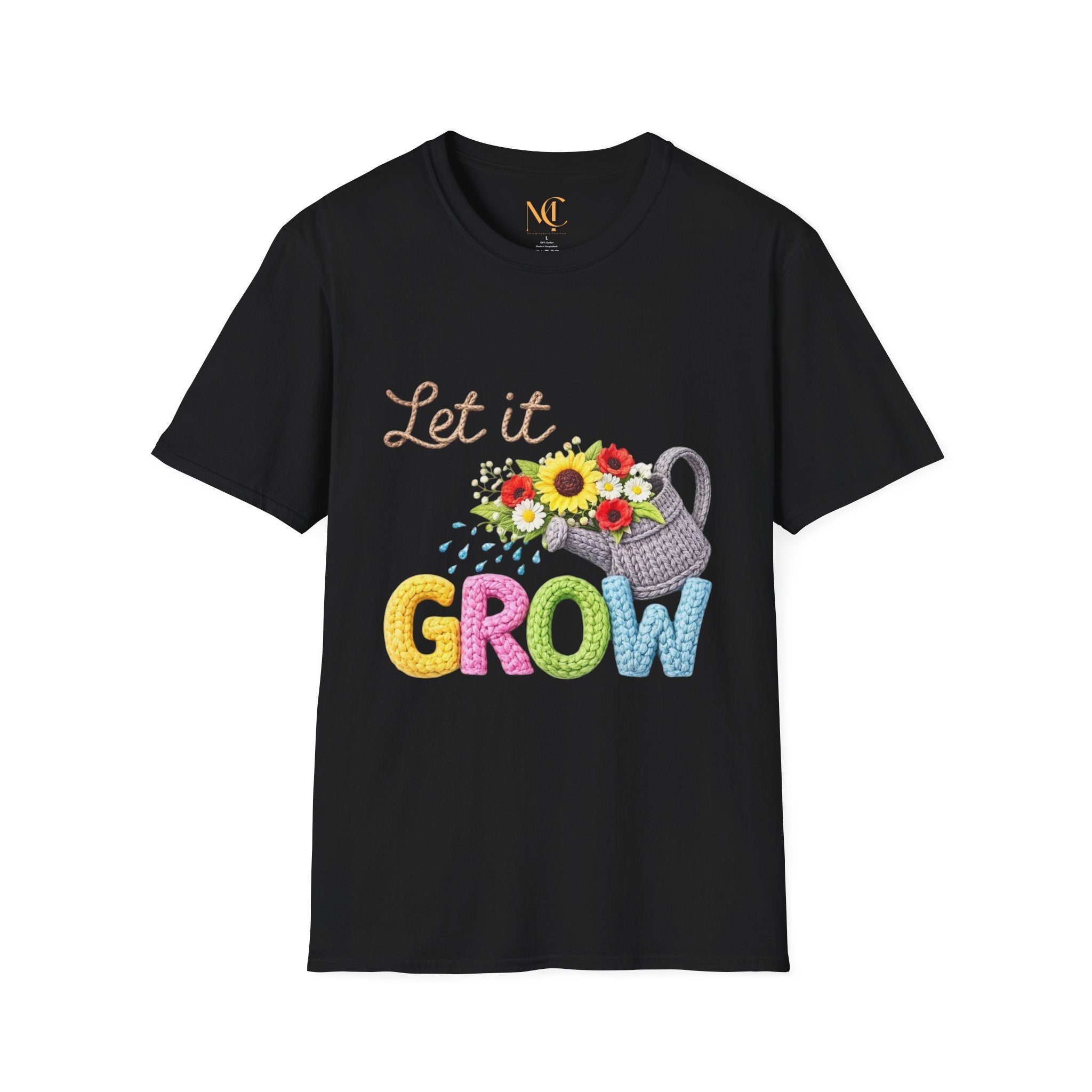 Let It Grow T-Shirt — Floral Watering Can Garden Tee