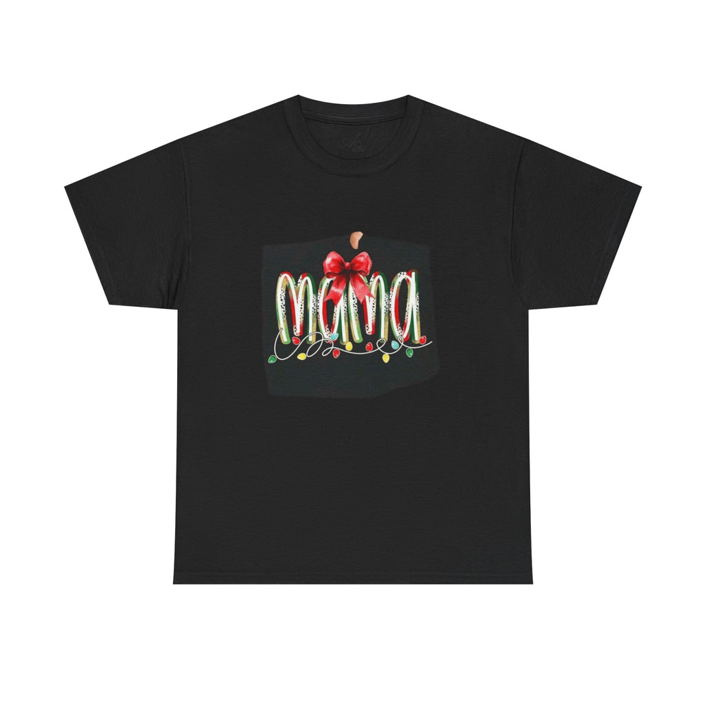 Festive Mama Tee, Cozy Holiday Shirt, Gift for Mom, Christmas T-Shirt, Unisex Cotton Tee