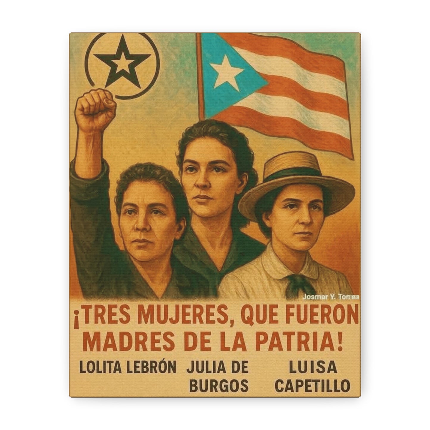 Inspirational Puerto Rican Women Canvas Wall Art, Feminist Gift, Activism Decor, Home Office Wall Art, Puerto Rico Pride