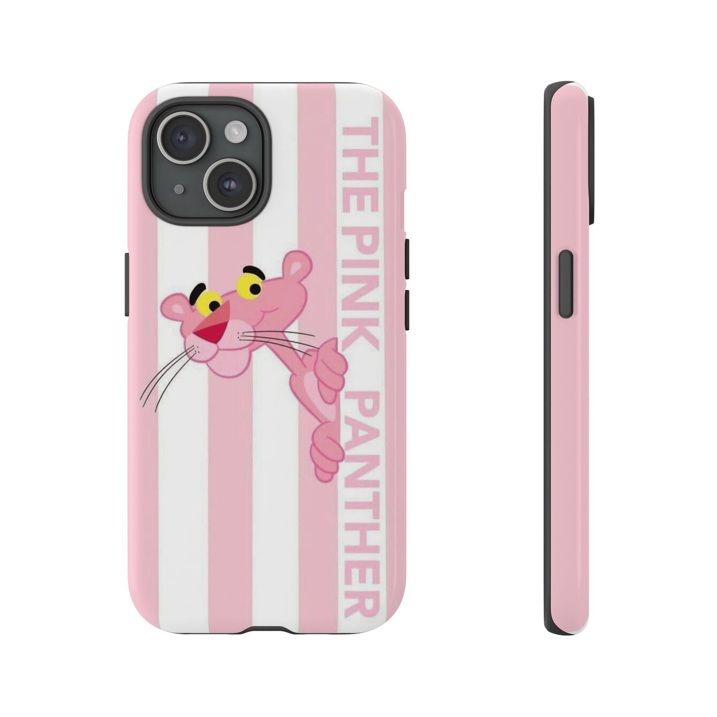 Pink Panther Tough Case Retro Striped Phone Case with "The Pink Panther" Design