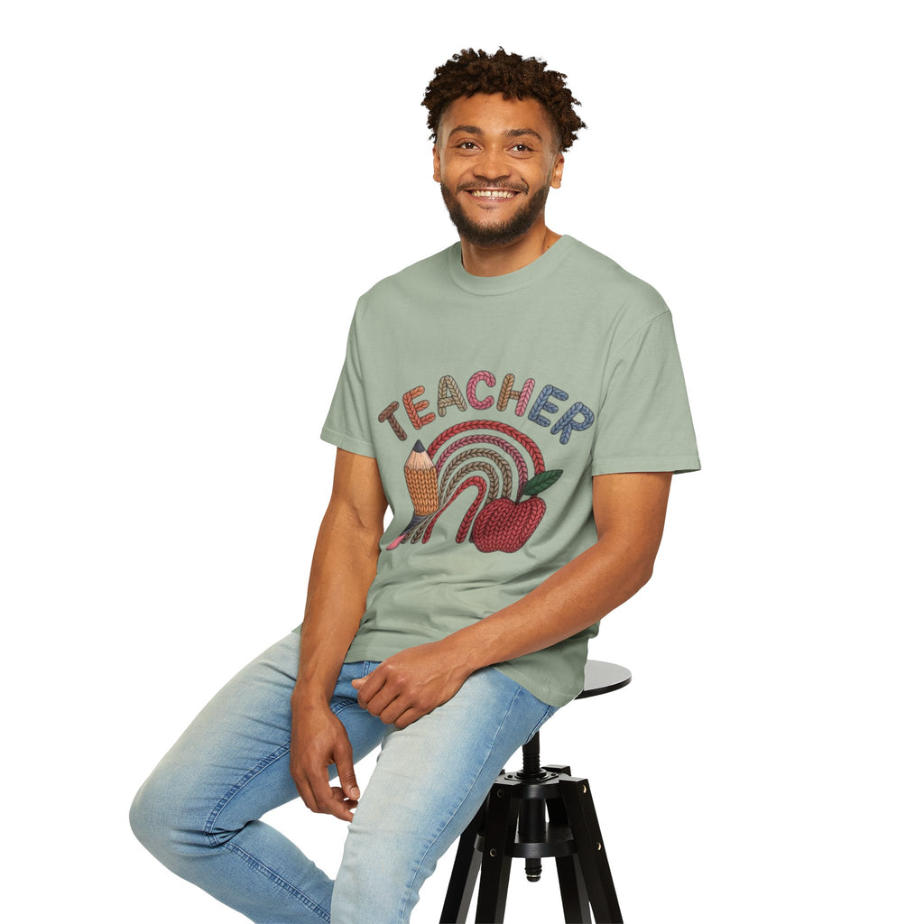 Teacher Rainbow Pencil & Apple T-Shirt — Back-to-School Gift for Educators