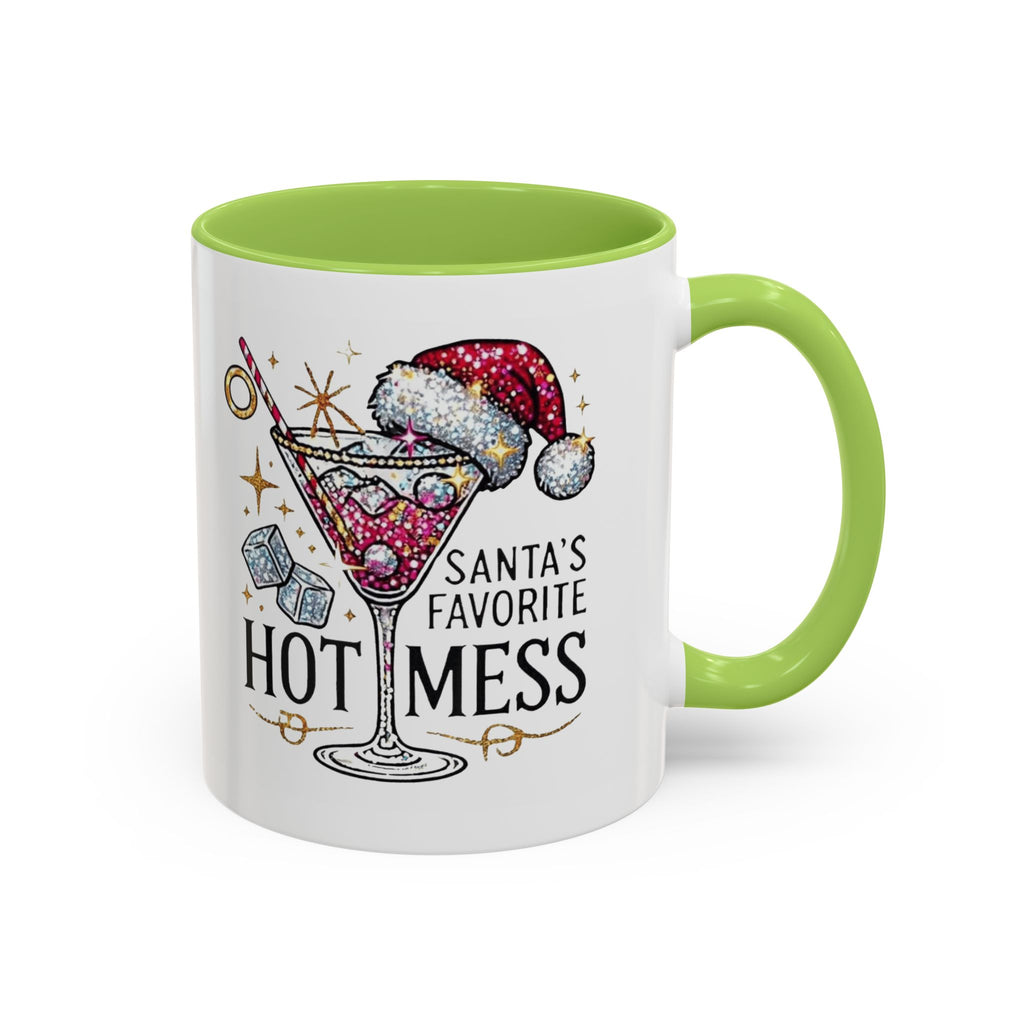 Accent Coffee Mug - "Santa's Favorite Hot Mess" Holiday Cocktail Mug (11/15 oz)