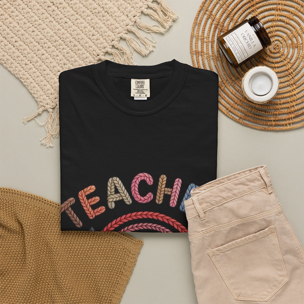 Teacher Rainbow Pencil & Apple T-Shirt — Back-to-School Gift for Educators