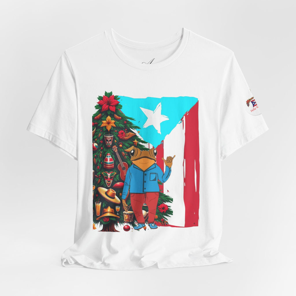 Puerto Rico Holiday T-Shirt  Coquí by Christmas Tree Graphic Puerto Rico’s Navidades