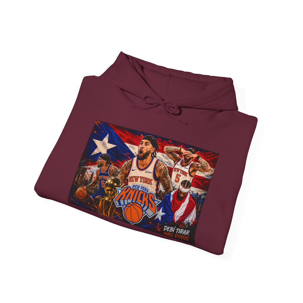 NY-K Retro Player Collage Hoodie — Basketball Fan Sweatshirt