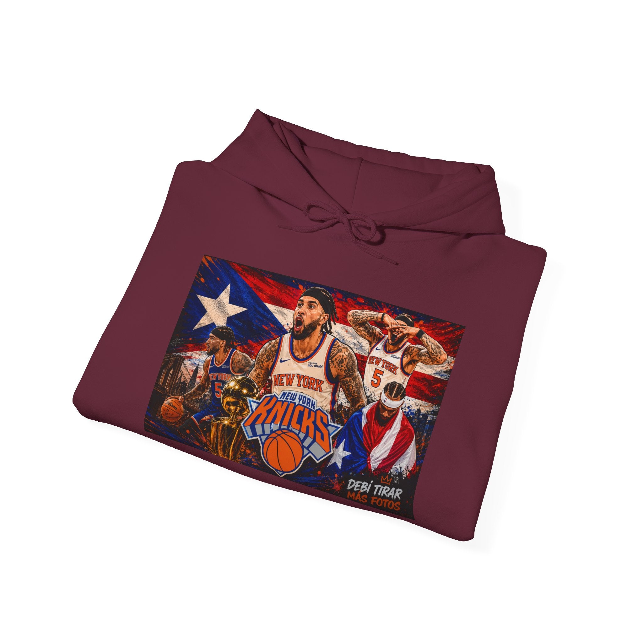 NY-K Retro Player Collage Hoodie — Basketball Fan Sweatshirt