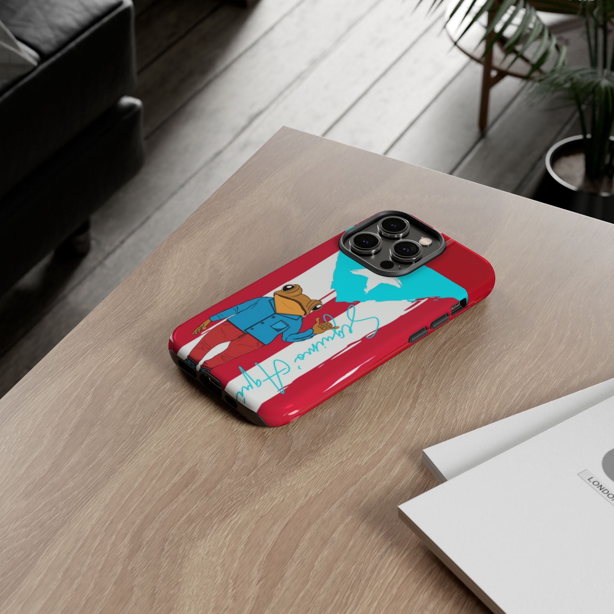 Puerto Rican Flag Frog Design ("Señorita Hops")Phone Case Isla del Encanto Phone Case – Puerto Rican Style