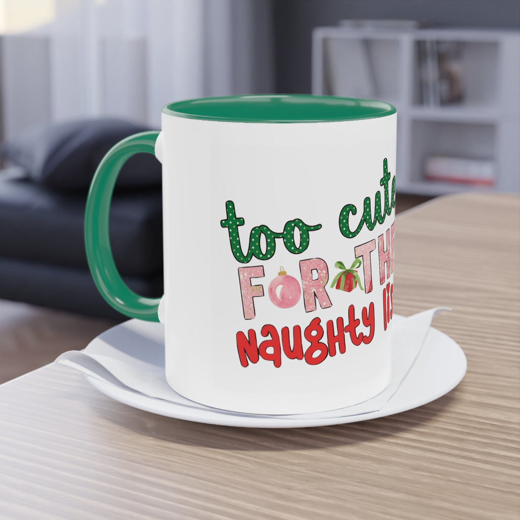 Cute Grinch Two-Tone Coffee Mug - Perfect for Holiday Cheer! Christmas Mugs Collection
