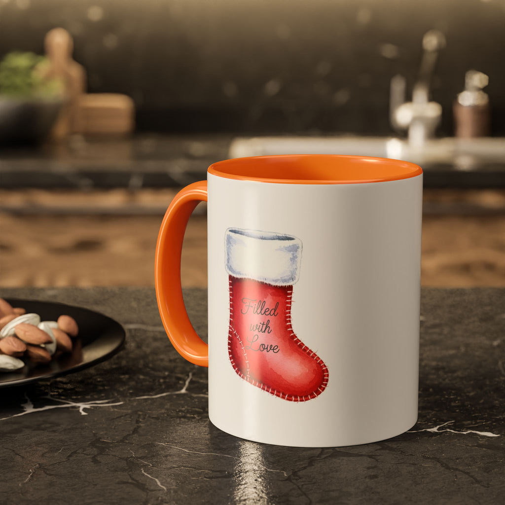 Holiday Mugs Christmas Gift Ideas Hot Cocoa & Coffee Cup Designs Filled with Love - Colorful 11oz & 15oz