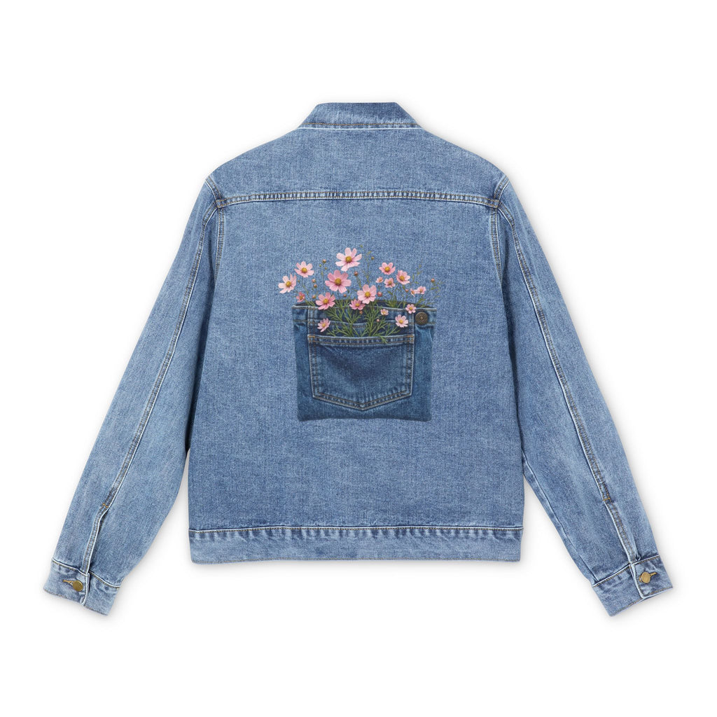 Denim Jacket — Floral Pocket Embroidered Back