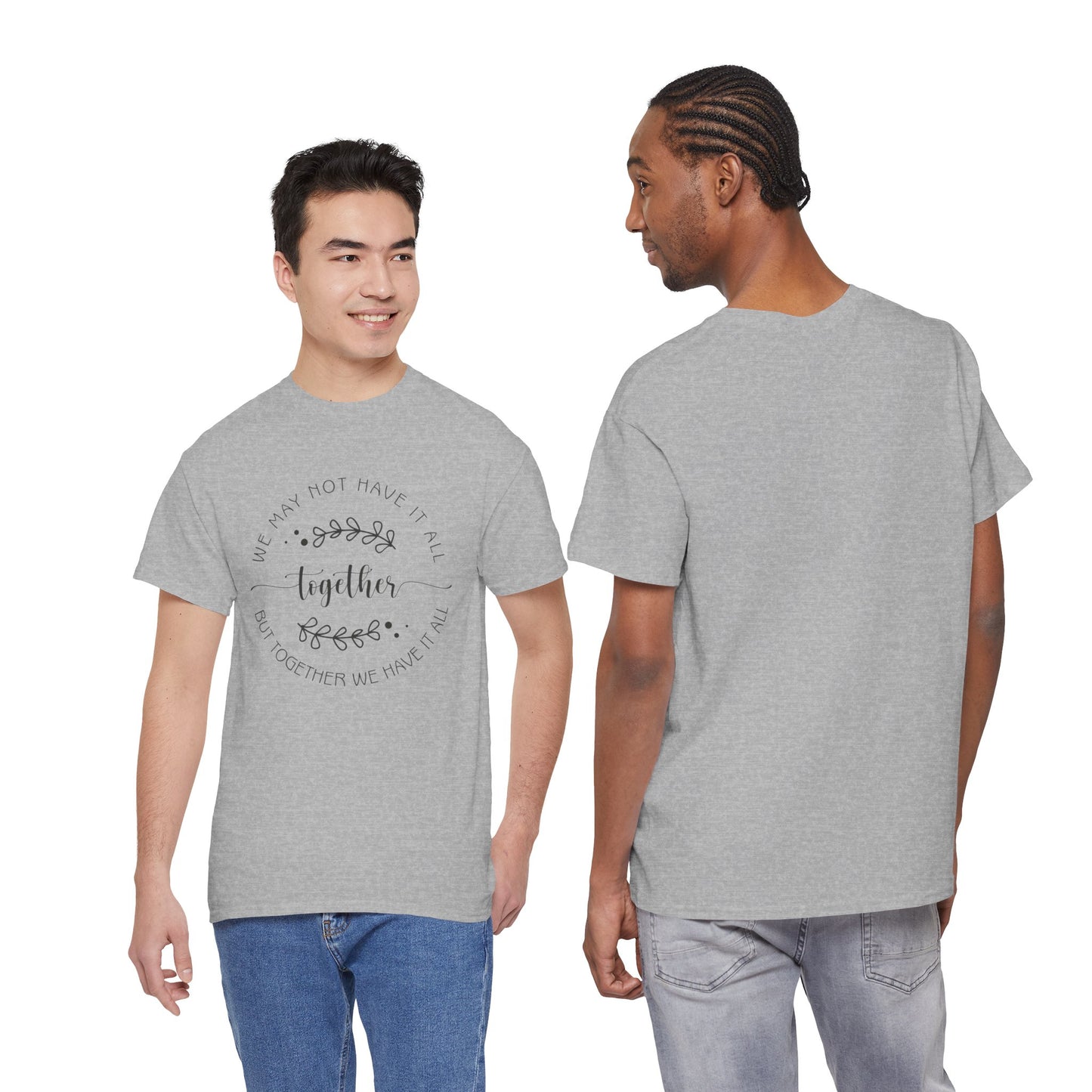 Together Floral Circle Tee  "Together" Inspirational Family Unity Shirt