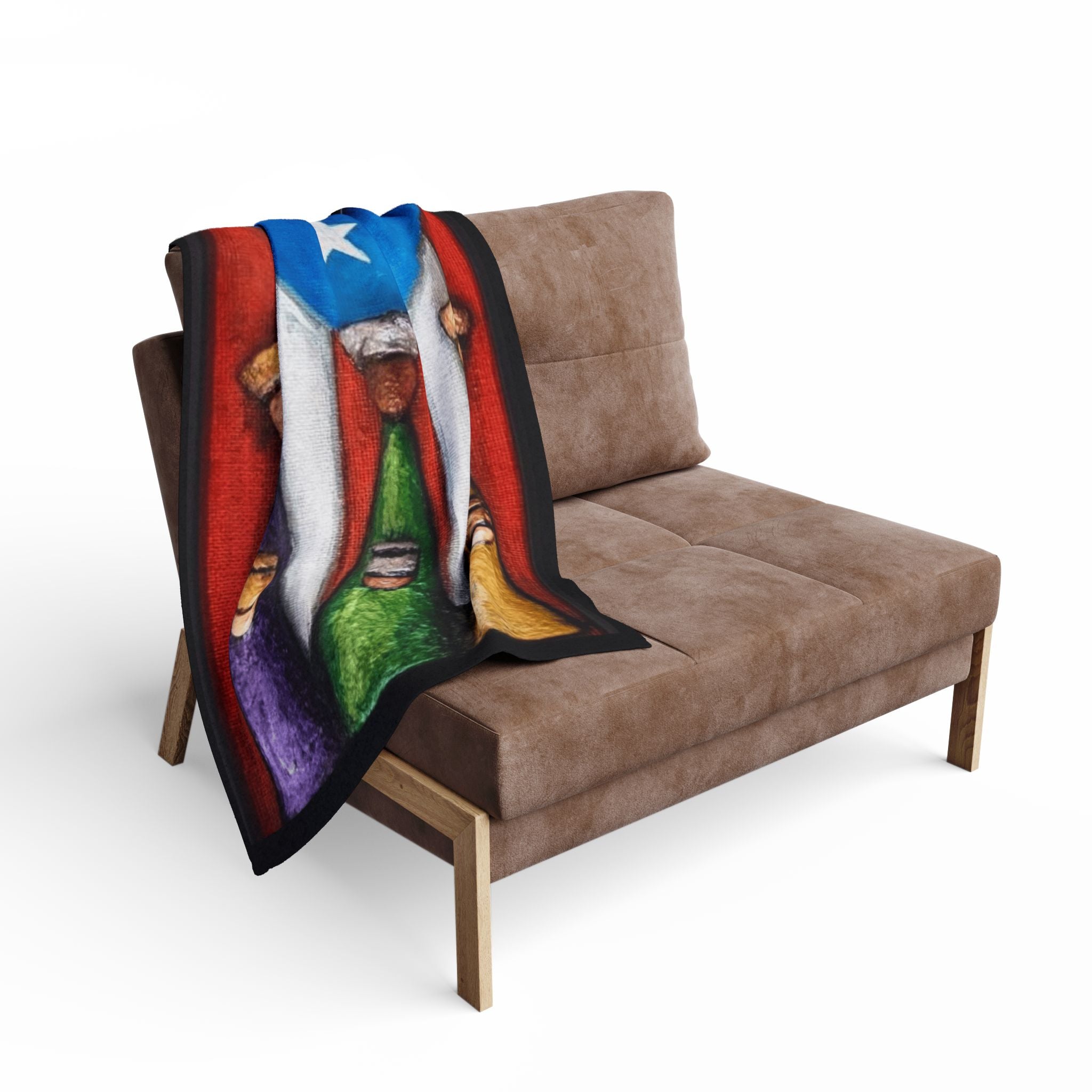 Puerto Rican Flag Nativity Fleece Blanket Three Kings Day Navidad Boricua