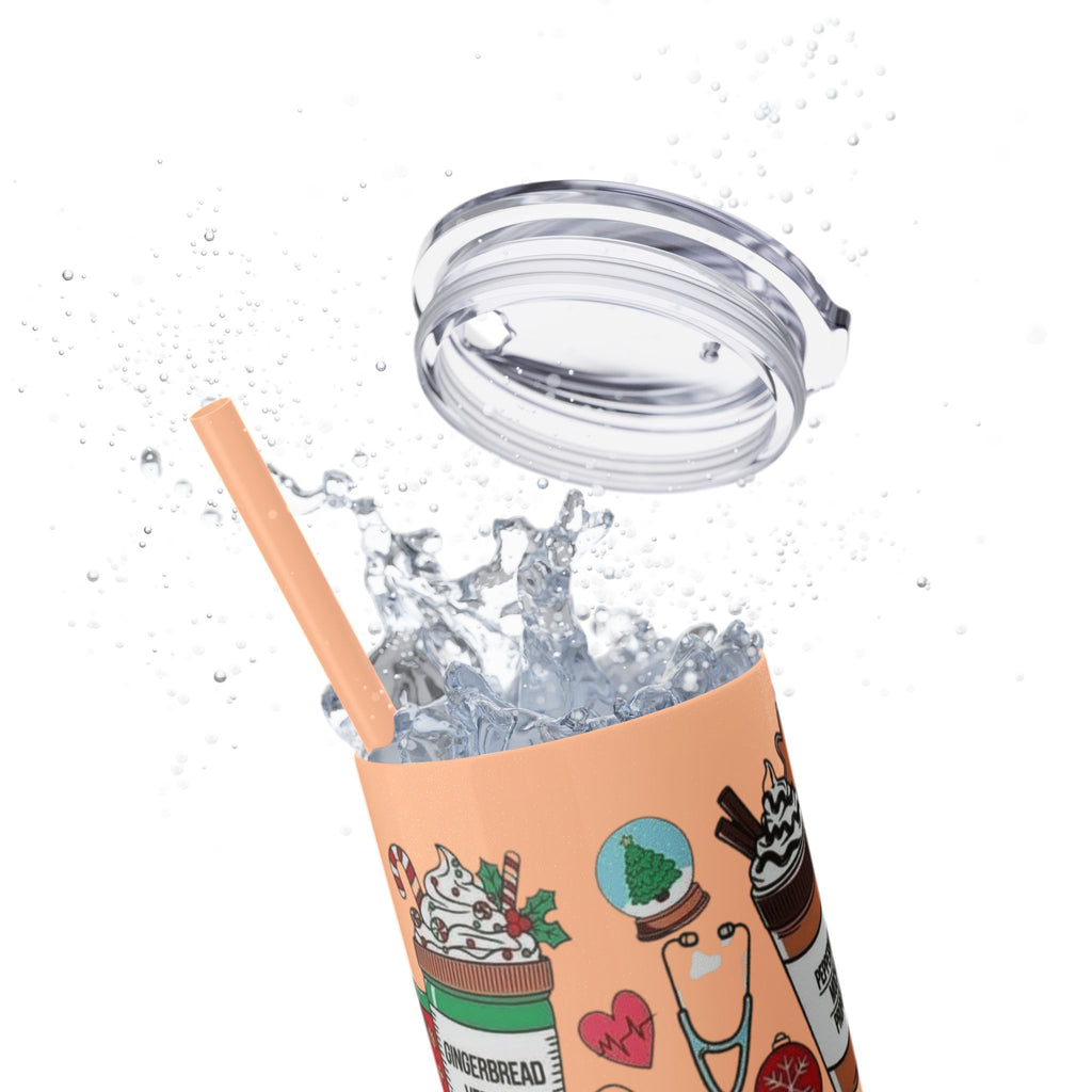 Emergency Department Nurse Christmas Skinny Tumbler - 20oz Holiday Medical Travel Cup with Straw Medical Christmas Mug