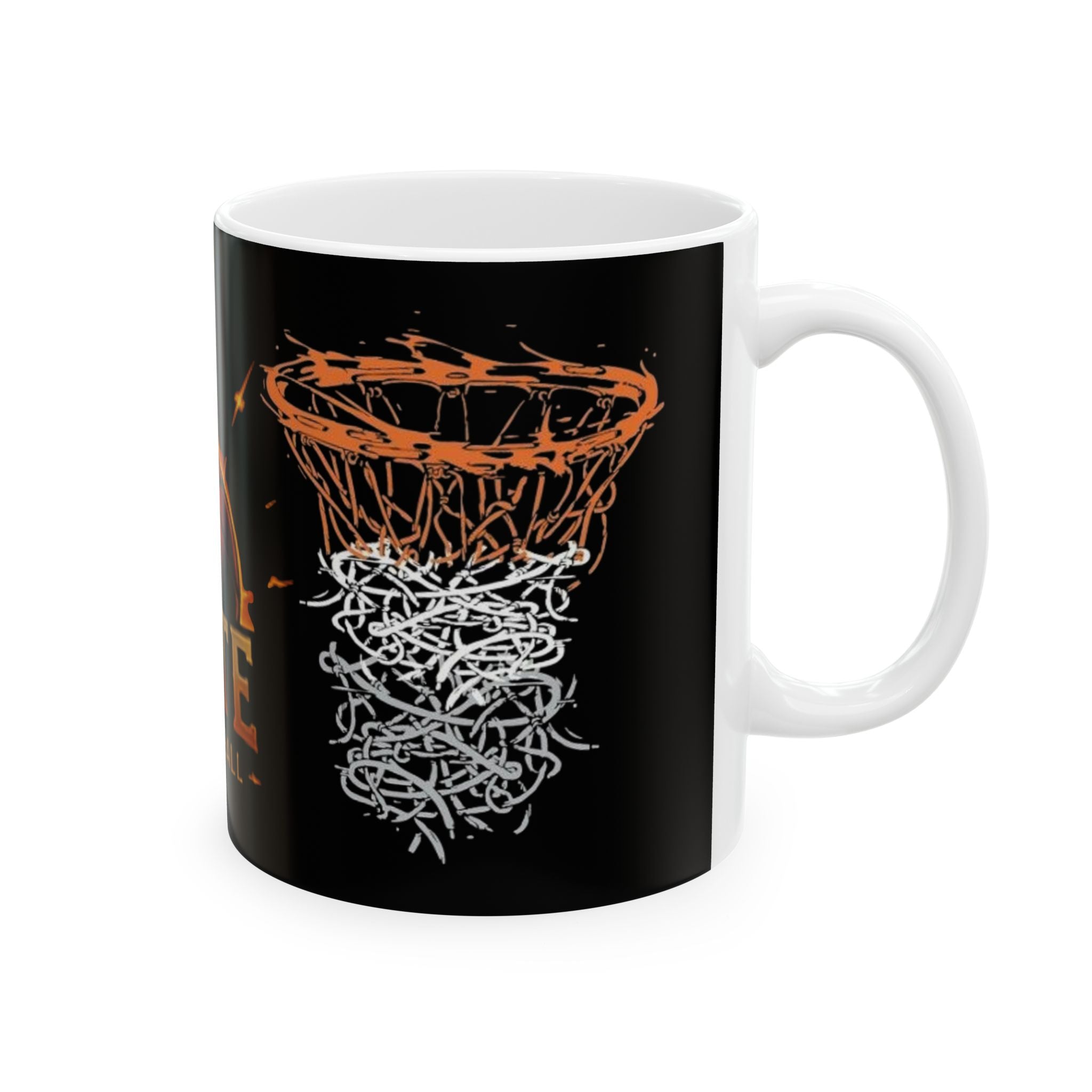 Elite Basketball Ceramic Mug – Fiery Basketball Team Coffee Cup (11oz & 15oz)