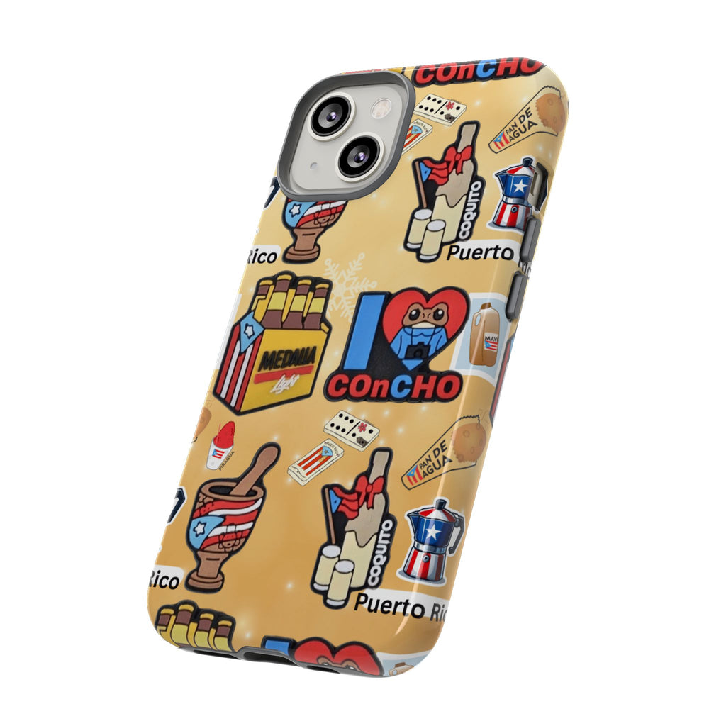 Puerto Rico Sticker Collage Tough Case  ‘I  Concho’ Pattern Phone Case