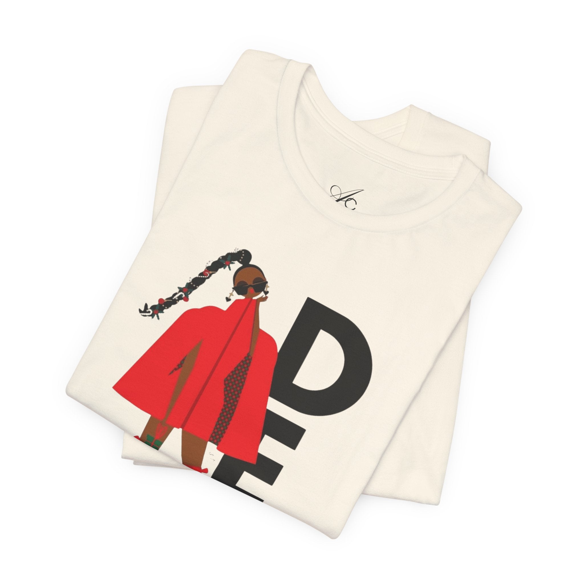 December Fashion Tee  Red Coat Model Graphic Shirt