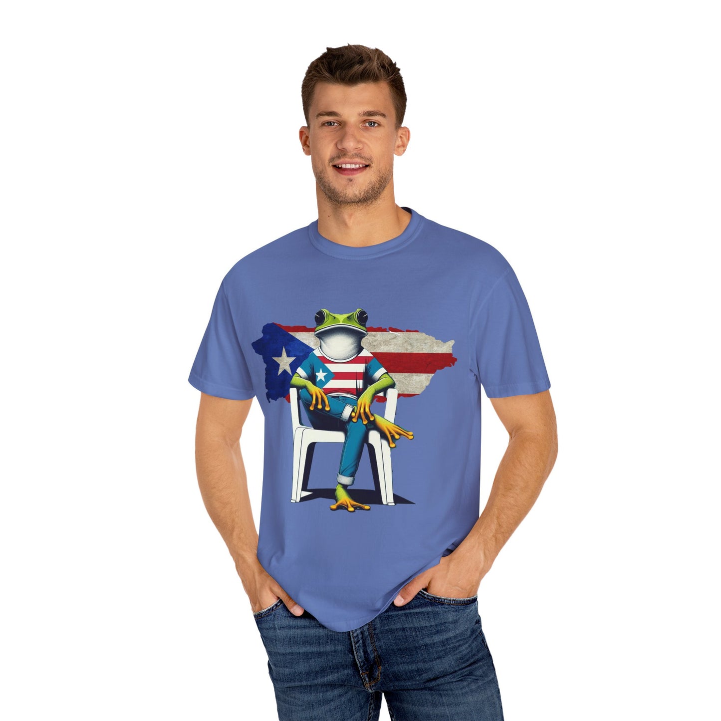 Patriotic Puerto Rican Shirt Patriotic Frog T-shirt, Humor Shirt, Gift for Nature Lovers, Summer BBQ Outfit