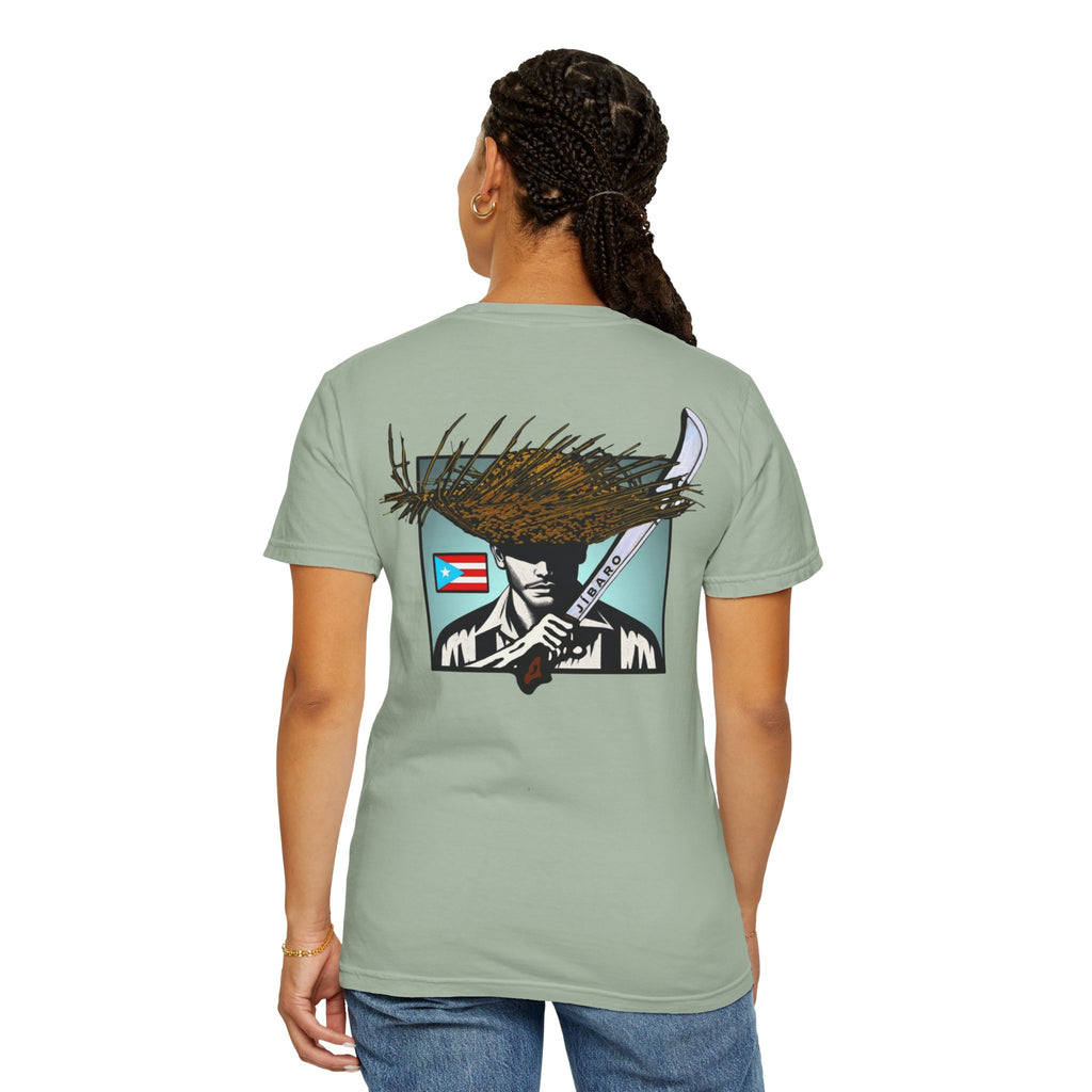 T-Shirt  "Jíbaro" Puerto Rican Heritage Tee (Back Machete  Sombrero de Paja Design) Puerto Rico’s Navidades