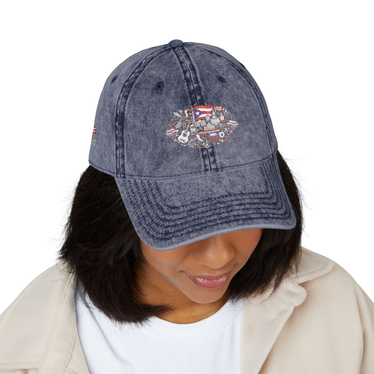 Vintage Embroidered Dad Cap – Unisex Cotton Hat with Distressed Look, Adjustable Fit, Classic Everyday Style
