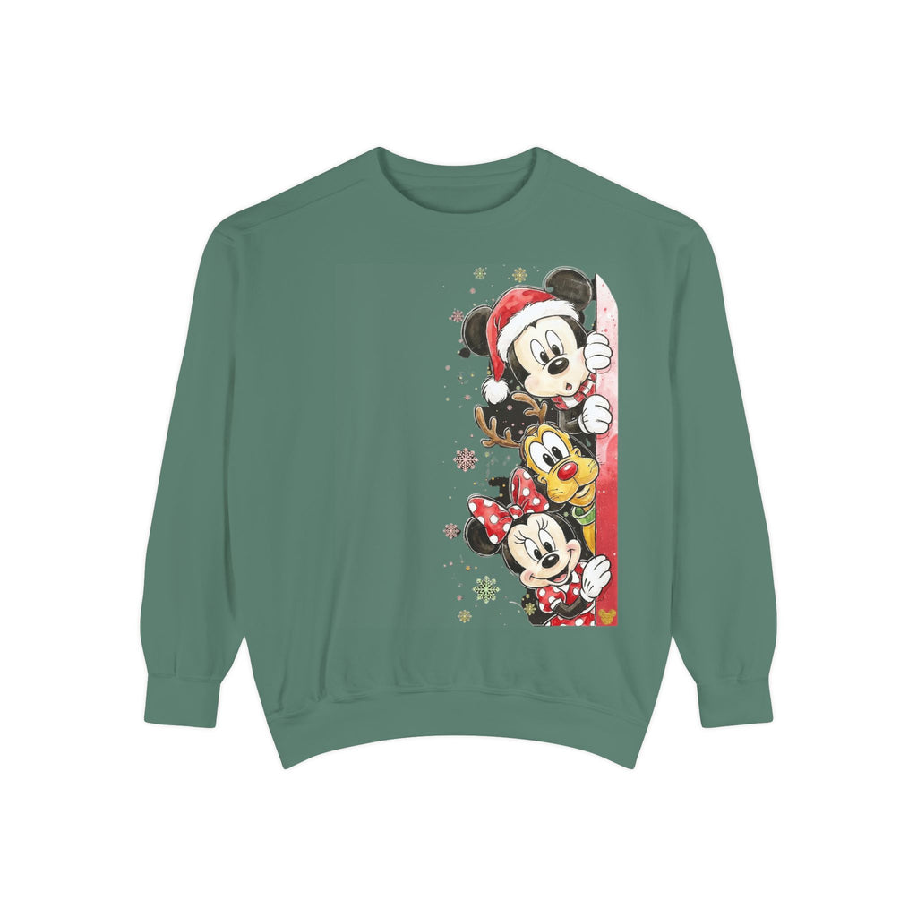 Christmas Disney Characters Sweatshirt  Mickey, Minnie & Pluto Holiday Crew Cartoon Christmas T-shirts and Sweaters