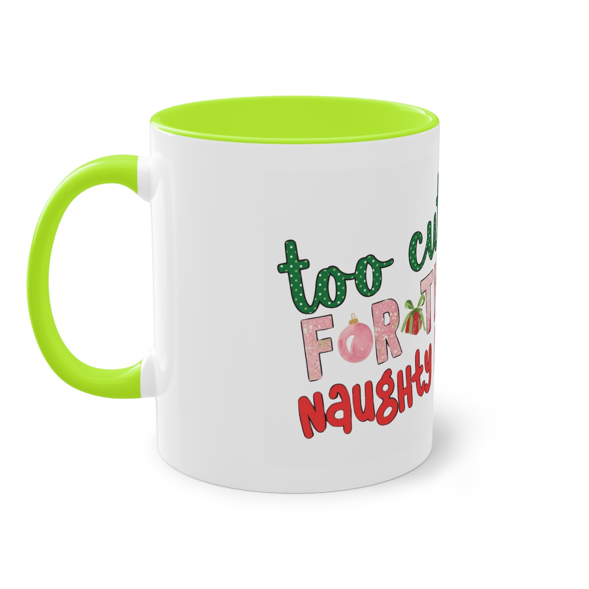 Cute Grinch Two-Tone Coffee Mug - Perfect for Holiday Cheer! Christmas Mugs Collection