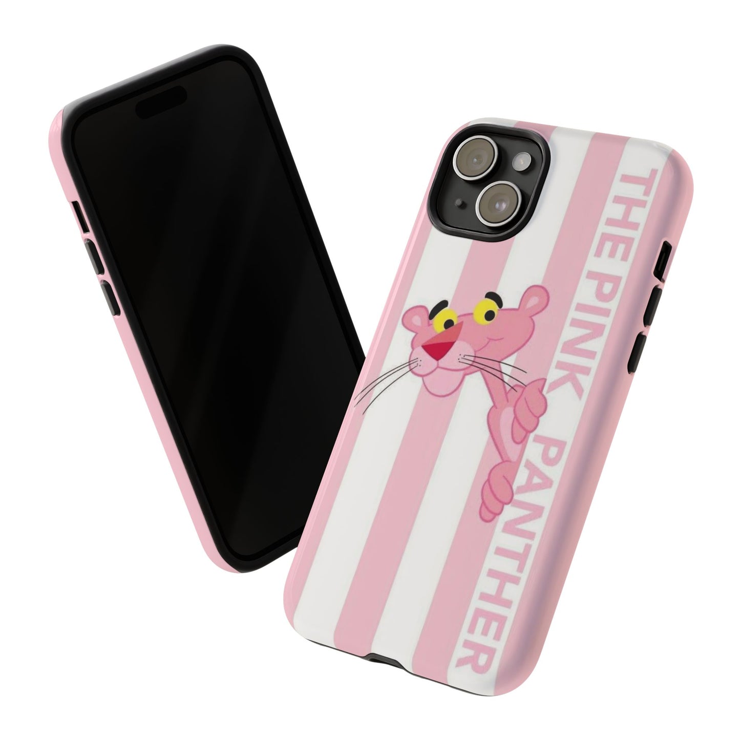 Pink Panther Tough Case Retro Striped Phone Case with "The Pink Panther" Design