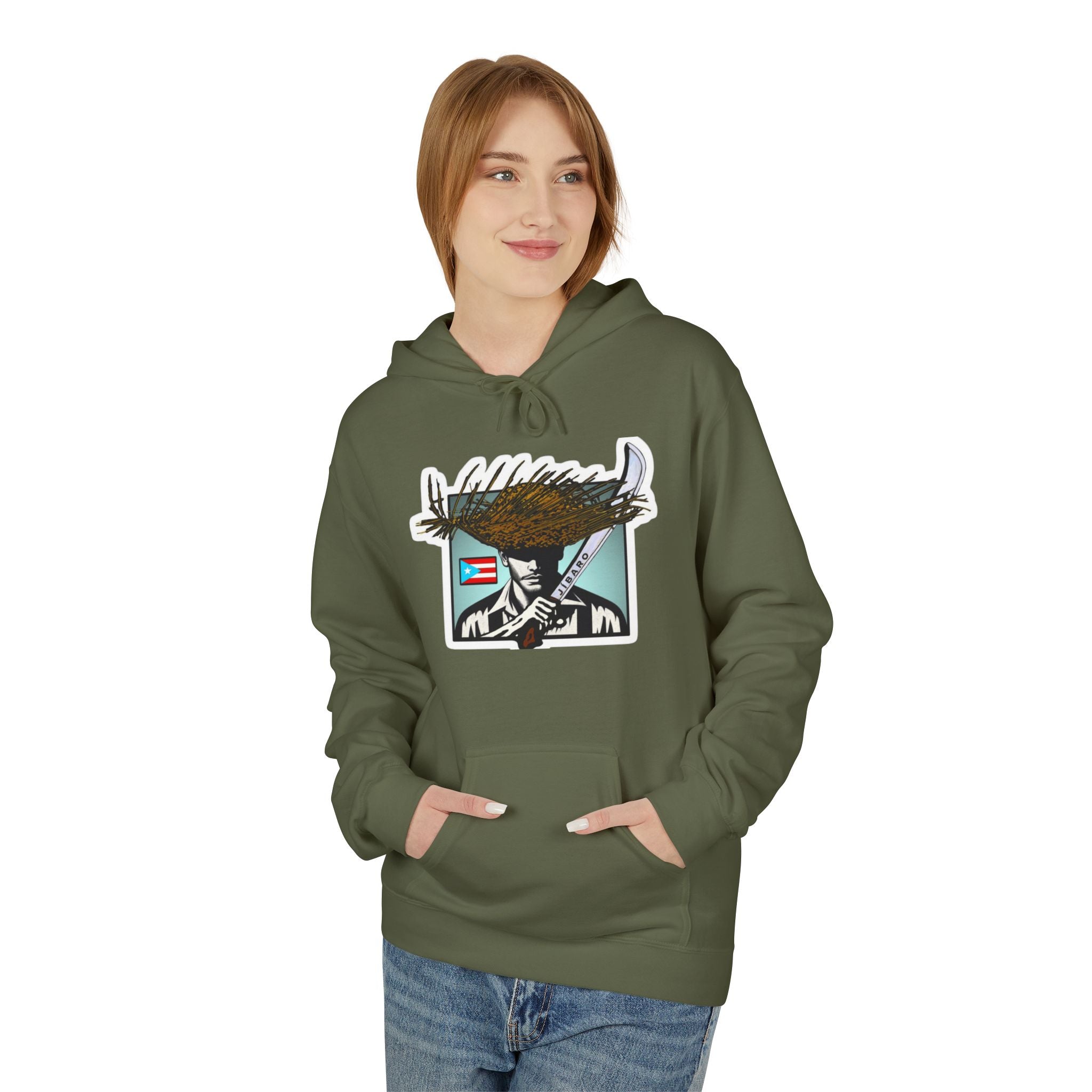 Gíbaro Hoodie  Puerto Rican Pride Pullover with Flag Machete Design