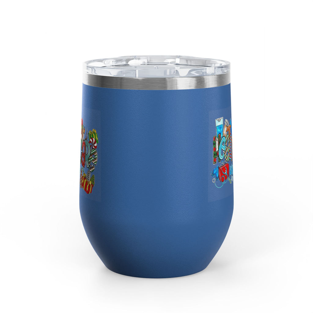 Healthcare Worker 12oz Wine Tumbler — Colorful Holiday Medical Staff Gift Medical Christmas Mug