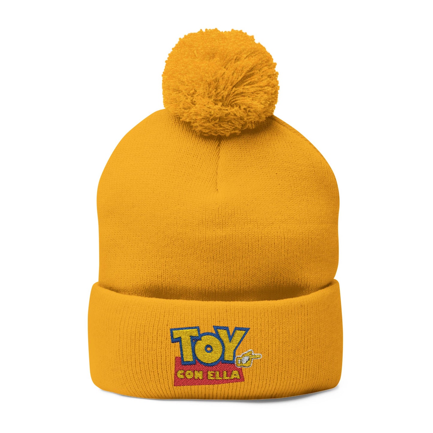 Toy Story Embroidered Pom-Pom Knit Cap Humor Cuffed Beanie – Warm, Soft & Sassy Winter Hat