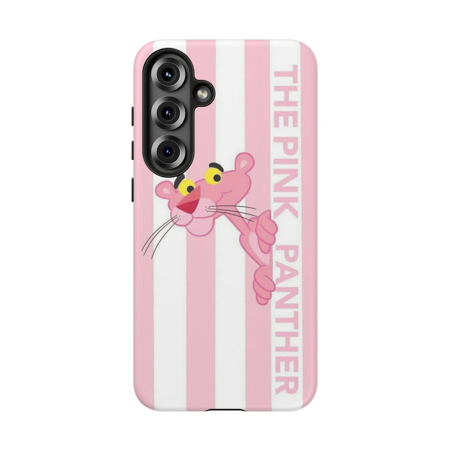 Pink Panther Tough Case Retro Striped Phone Case with "The Pink Panther" Design