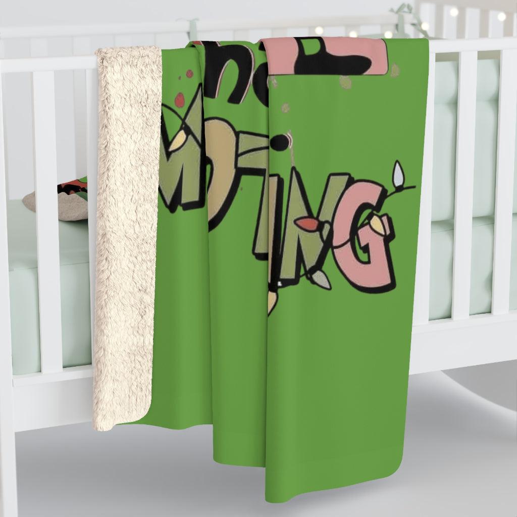 Funny "That's It, I'm Not Going" Sherpa Blanket Cozy Reversible Fleece Throw for Home, Gifts & Lazy Days