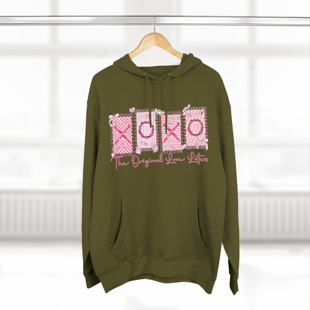 Hoodie  Pink XOXO Three Panel Love Letters Fleece Hoodie