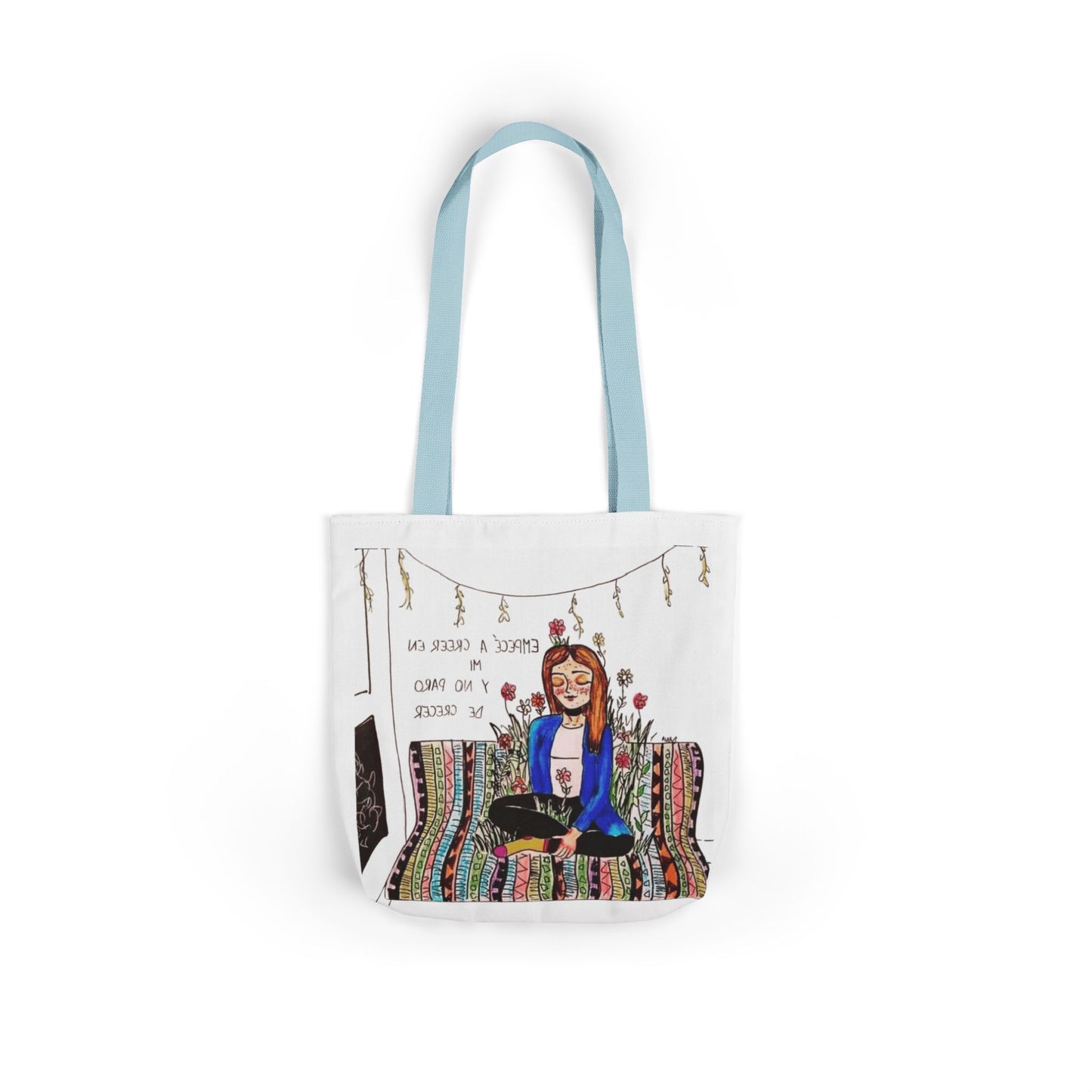 Lleva inspiración contigo a donde vayas Bohemian Style Canvas Tote Bag, Inspirational Art, Ideal for Gifts, Eco-Friendly Shopping, Beach Days, Travel Adventures