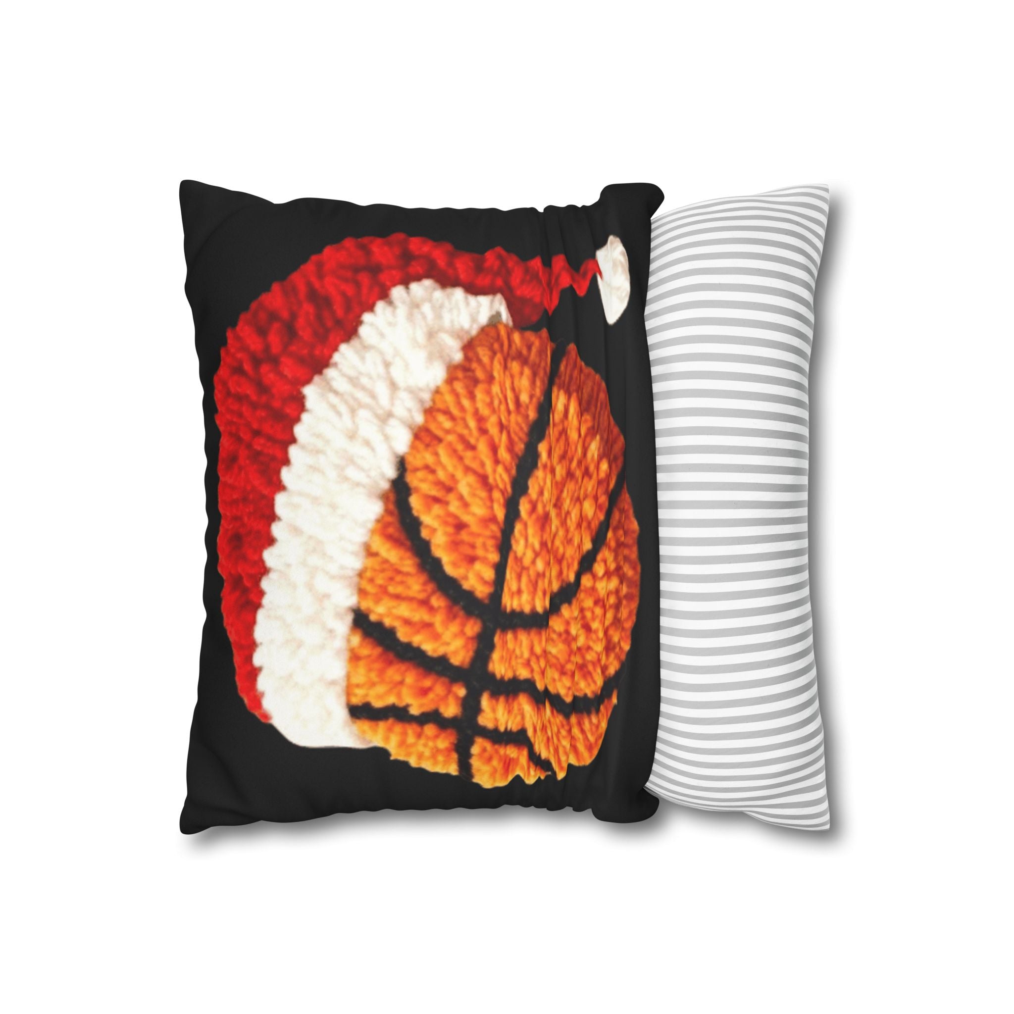 Basketball Christmas Pillowcase — Faux Suede Square Throw Pillow Cover