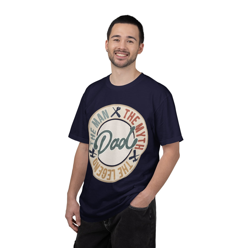 Dad Retro Badge T-Shirt — “Dad: The Man, The Myth, The Legend” Father’s Day Tee