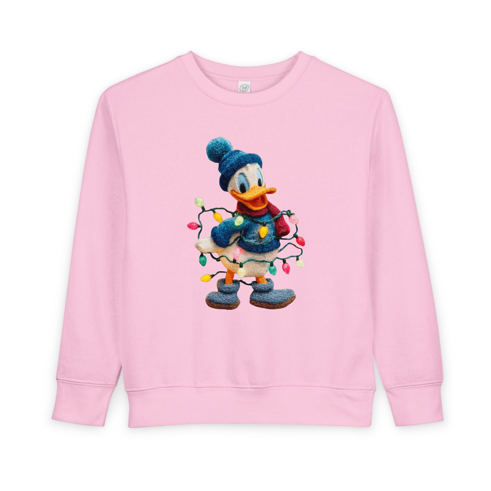 Toddler Sweatshirt  Festive Donald Duck Holiday Lights Pullover