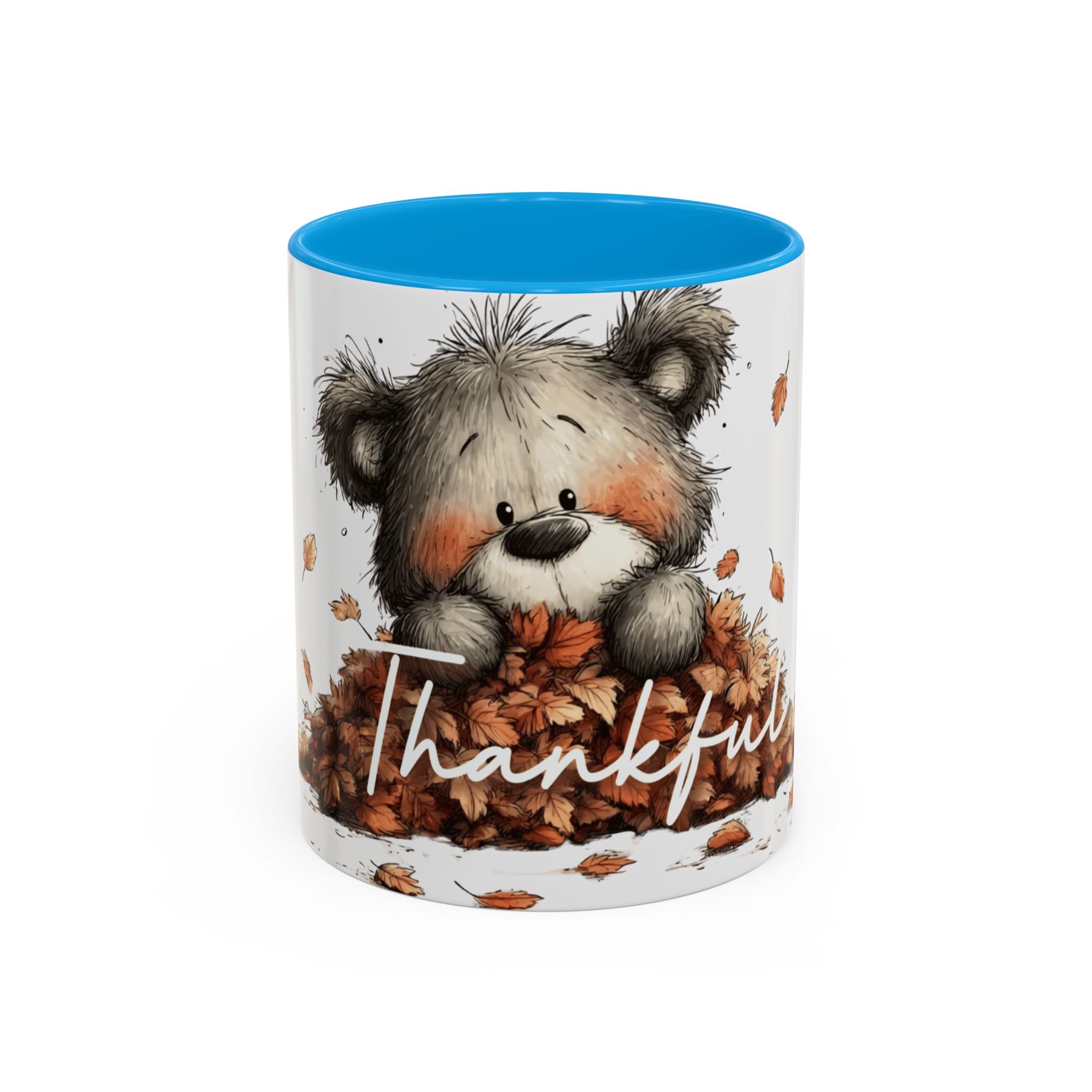 Thankful Bear Autumn Mug — Cute Fall Coffee Cup (11oz, 15oz)